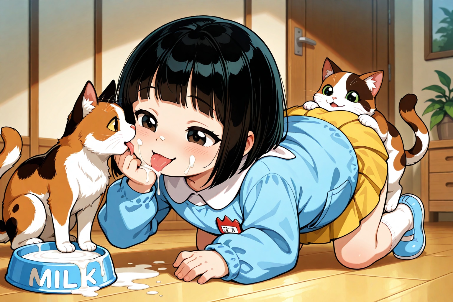 LILY版猫と園児とミルク