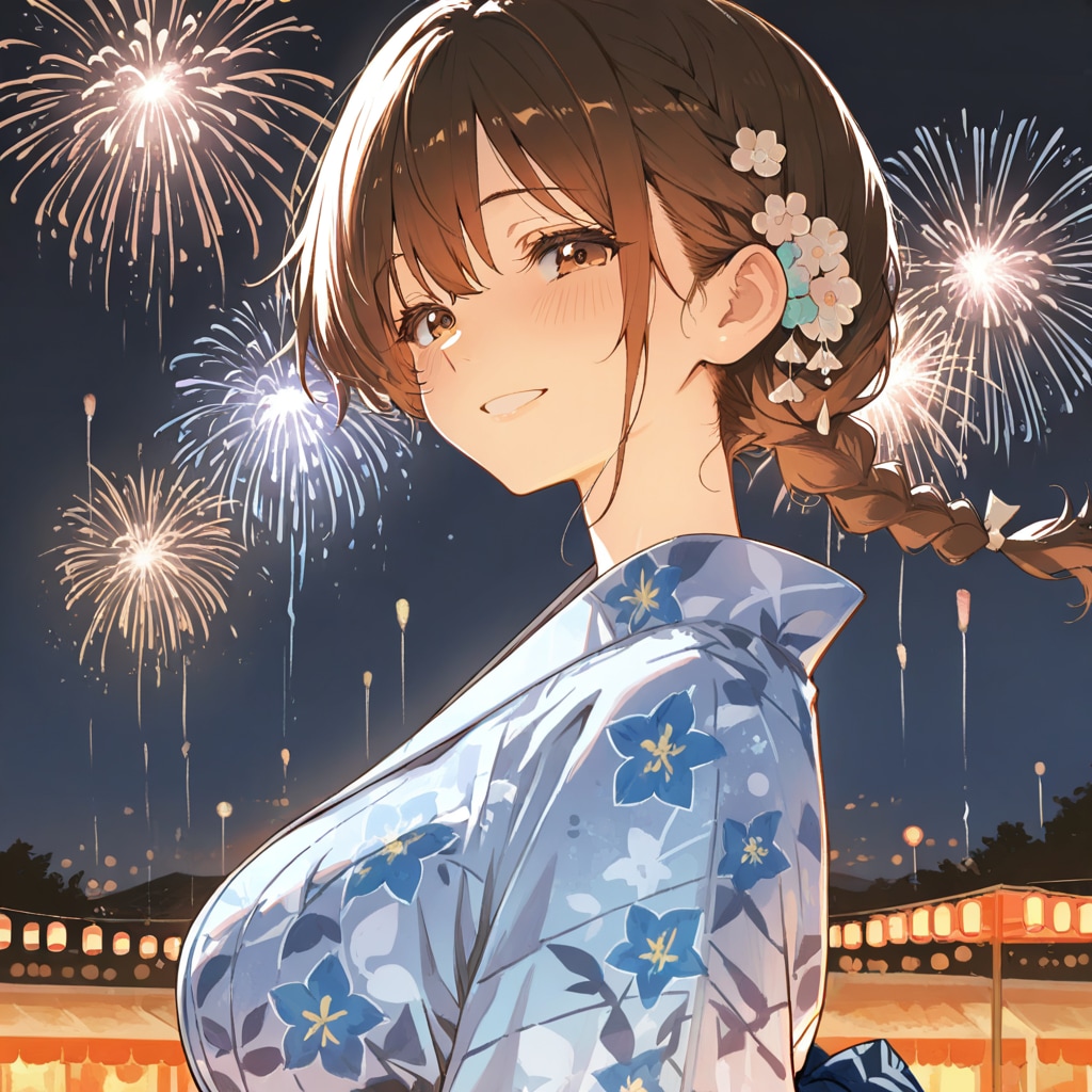 浴衣姿の妻　連れてきてくれてありがとう