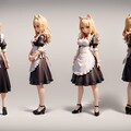 猫耳メイド　フィギュア風　キャラデザ1 2枚目