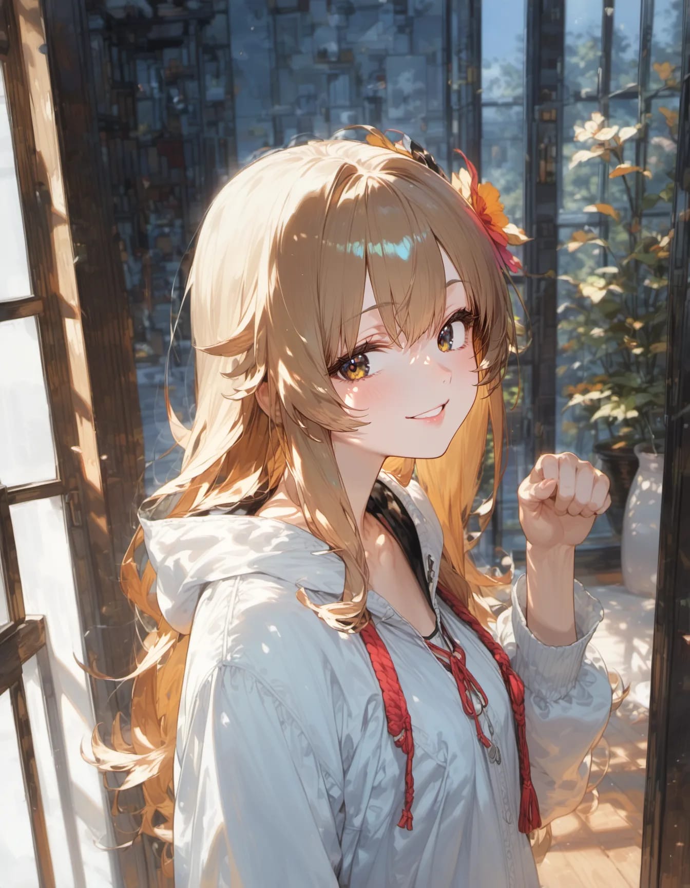 Golden Smile in the Glass Sanctuary | の人気AIイラスト・グラビア