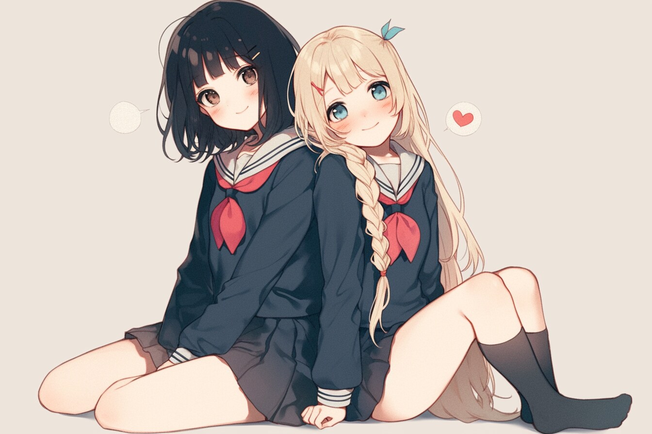 二人のJK173 | の人気AIイラスト・グラビア