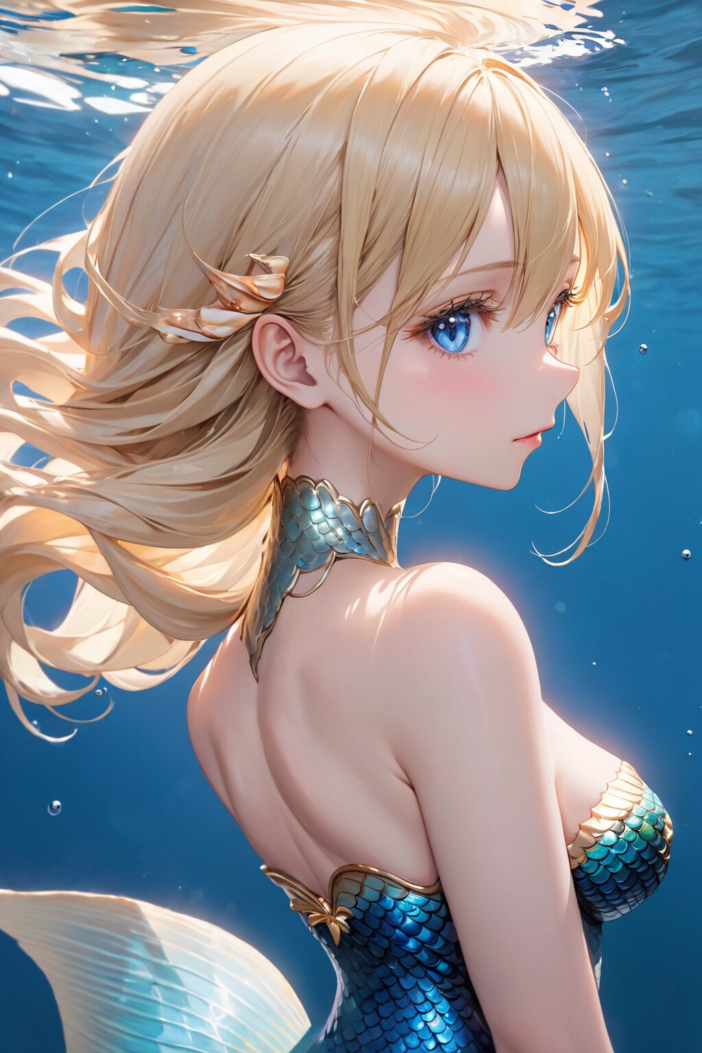 海中を舞う人魚