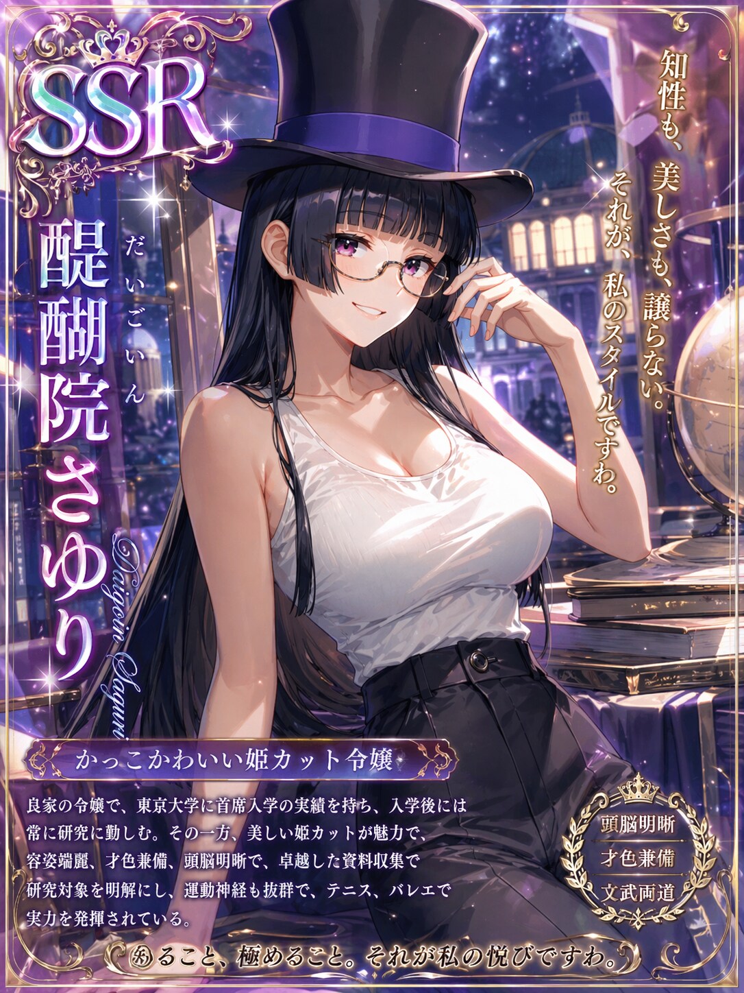 かっこかわいい姫カット令嬢醍醐院さゆりのSSRカード