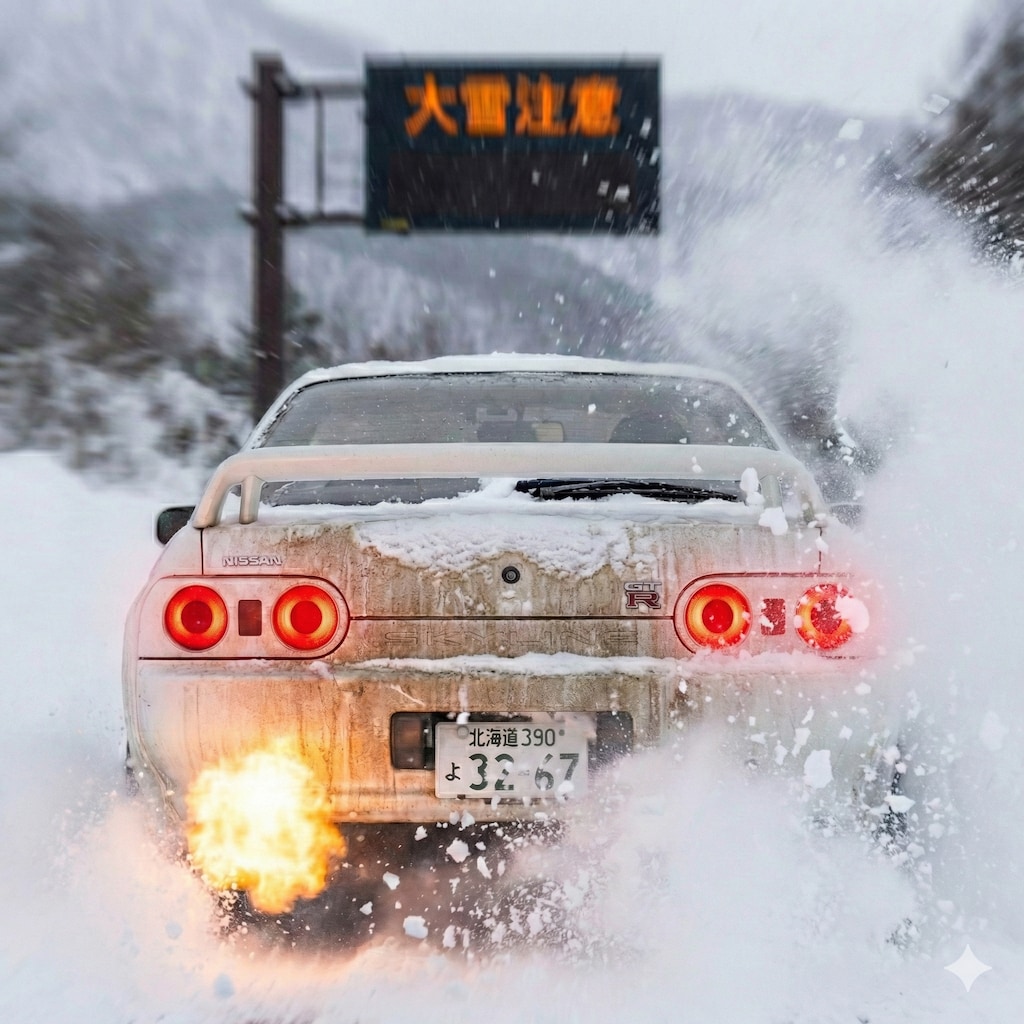 豪雪地帯を行くBNR32