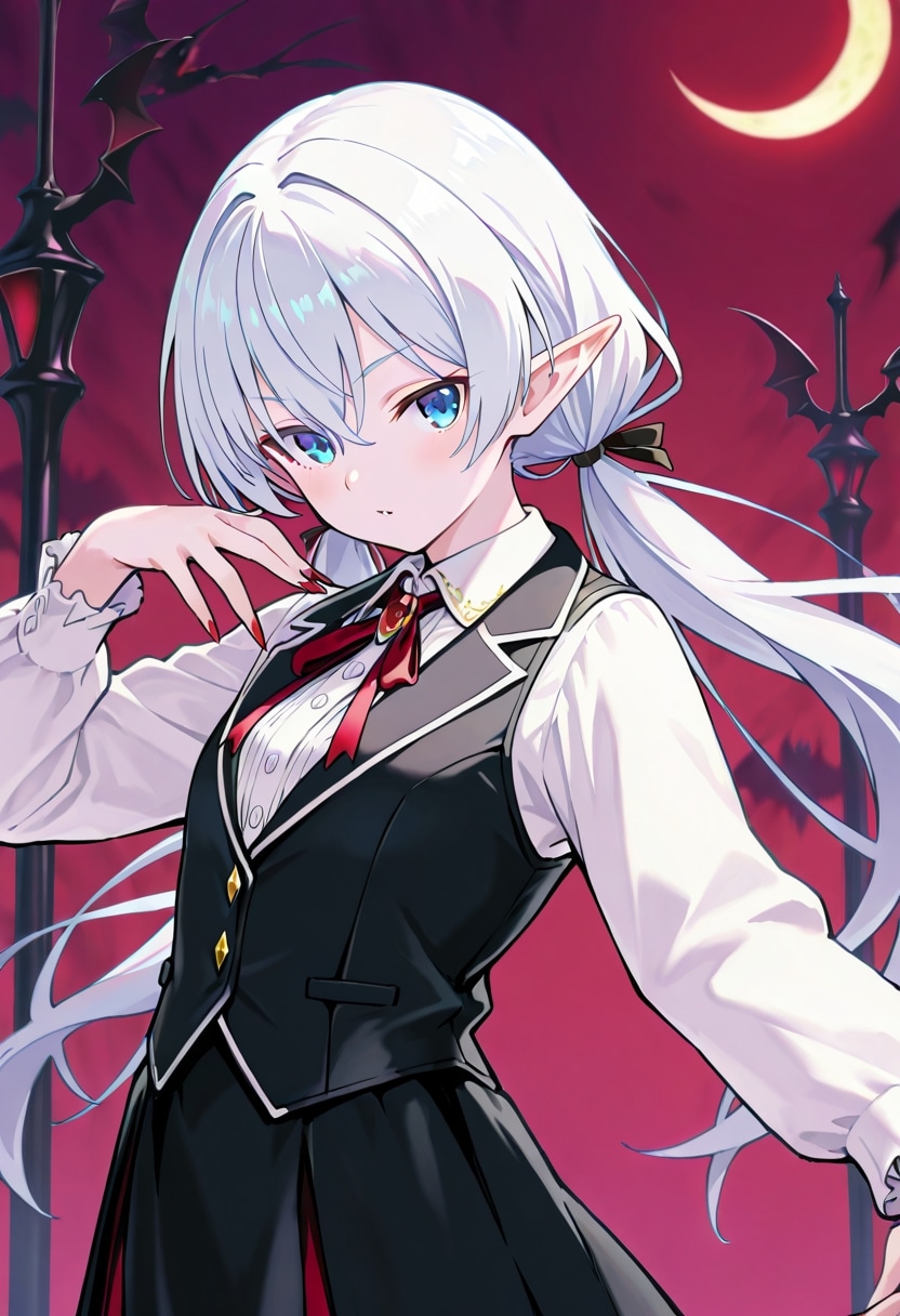 白髪ツインテエルフ | の人気AIイラスト・グラビア