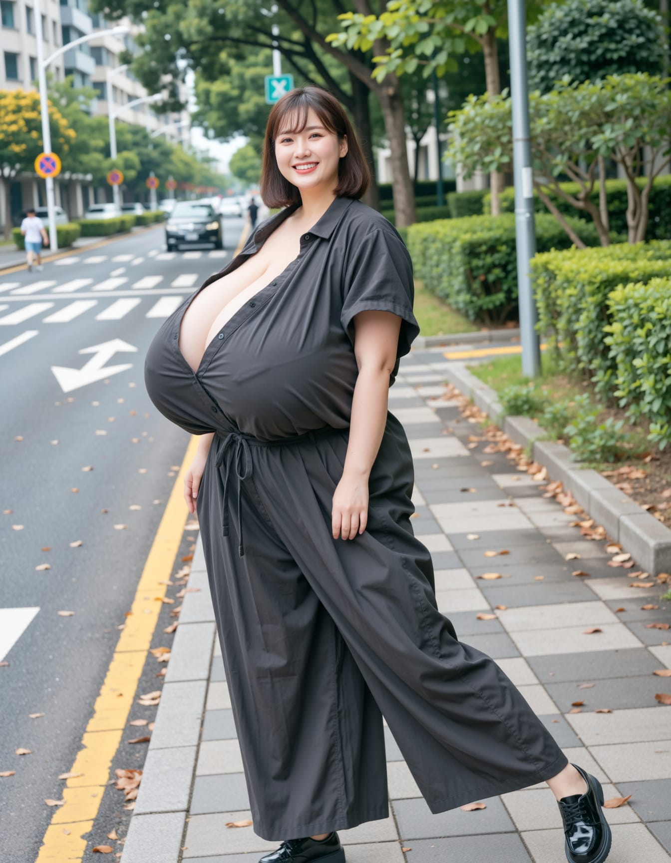 街角の爆乳奥さん