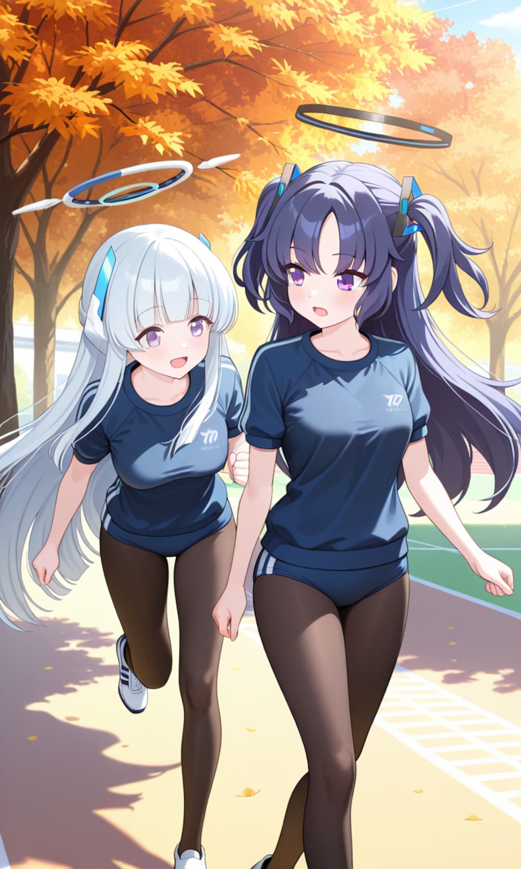 ユウカとノア　寒いからタイツ2