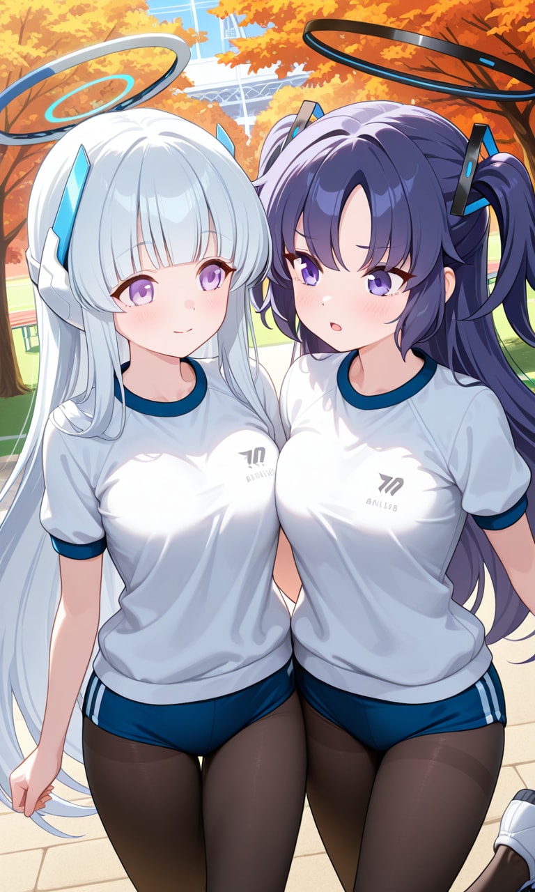 ユウカとノア　寒いからタイツ2 | の人気AIイラスト・グラビア