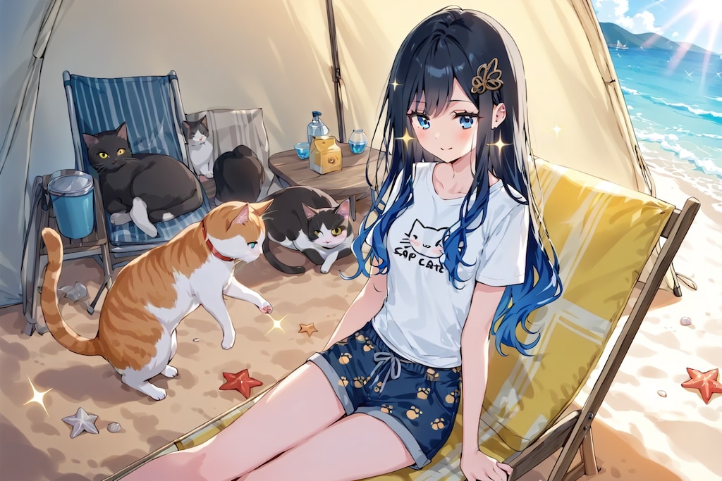 今回のキャンプは猫と海へ