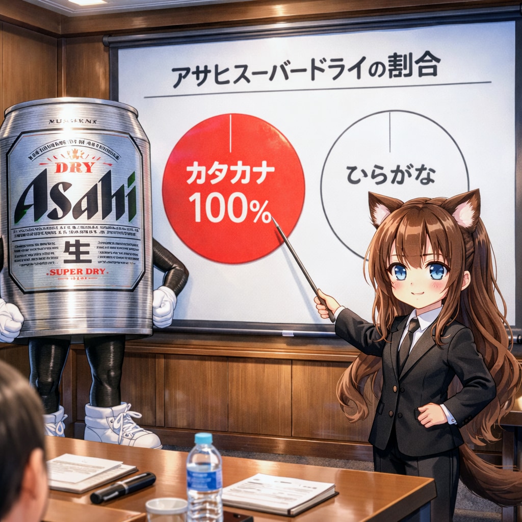 アサヒスーパードライの解説をする小さな女の子