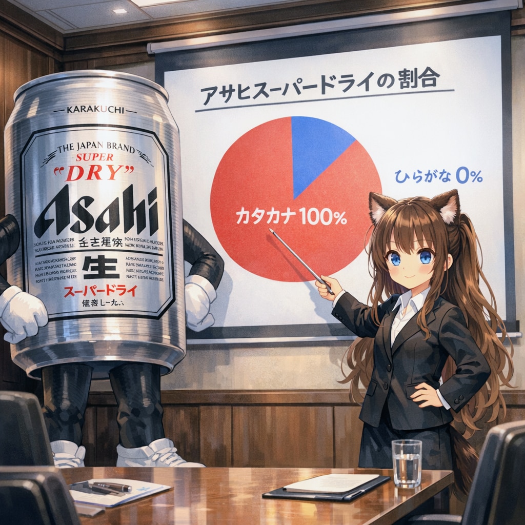 アサヒスーパードライの解説をする小さな女の子