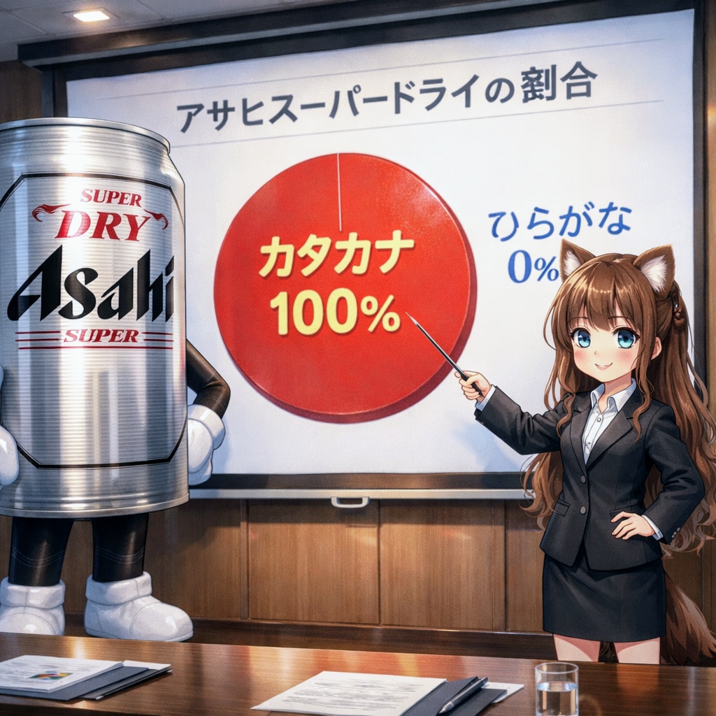 アサヒスーパードライの解説をする小さな女の子