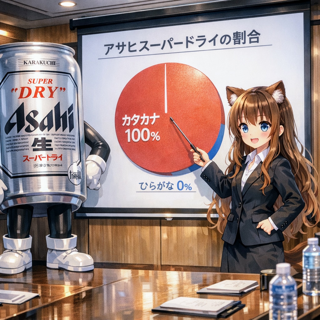 アサヒスーパードライの解説をする小さな女の子