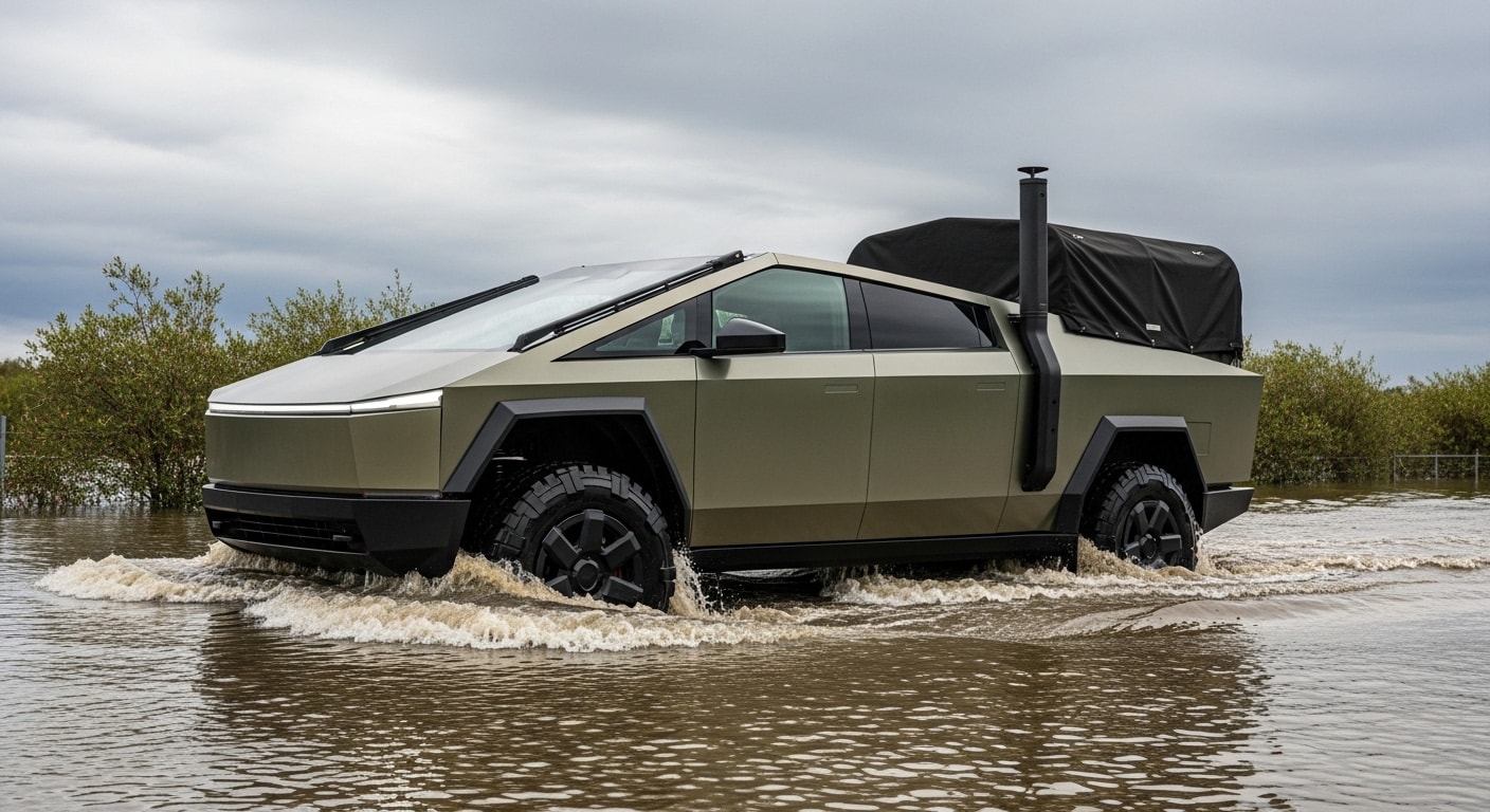 テスラサイバートラック川渡り | の人気AIイラスト・グラビア