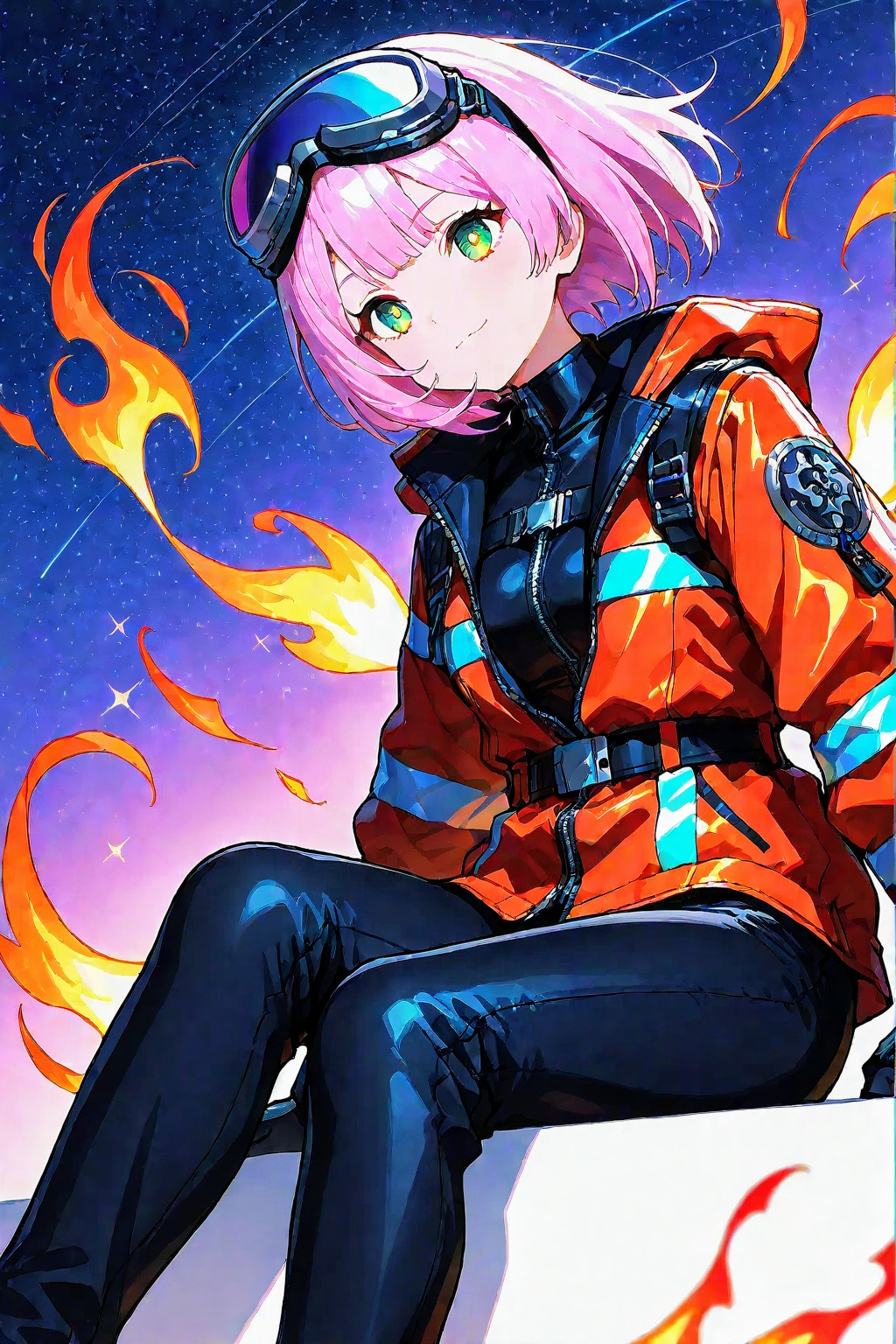 ファイヤーマンジャケット着た、お姉やん🧯