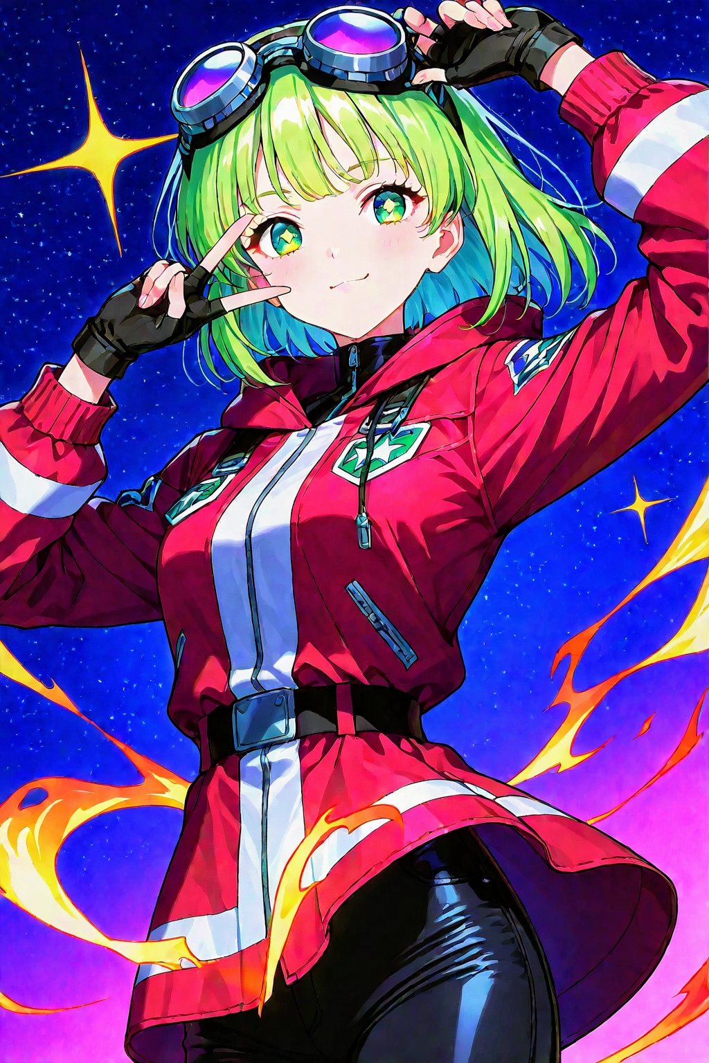 ファイヤーマンジャケット着た、お姉やん🧯