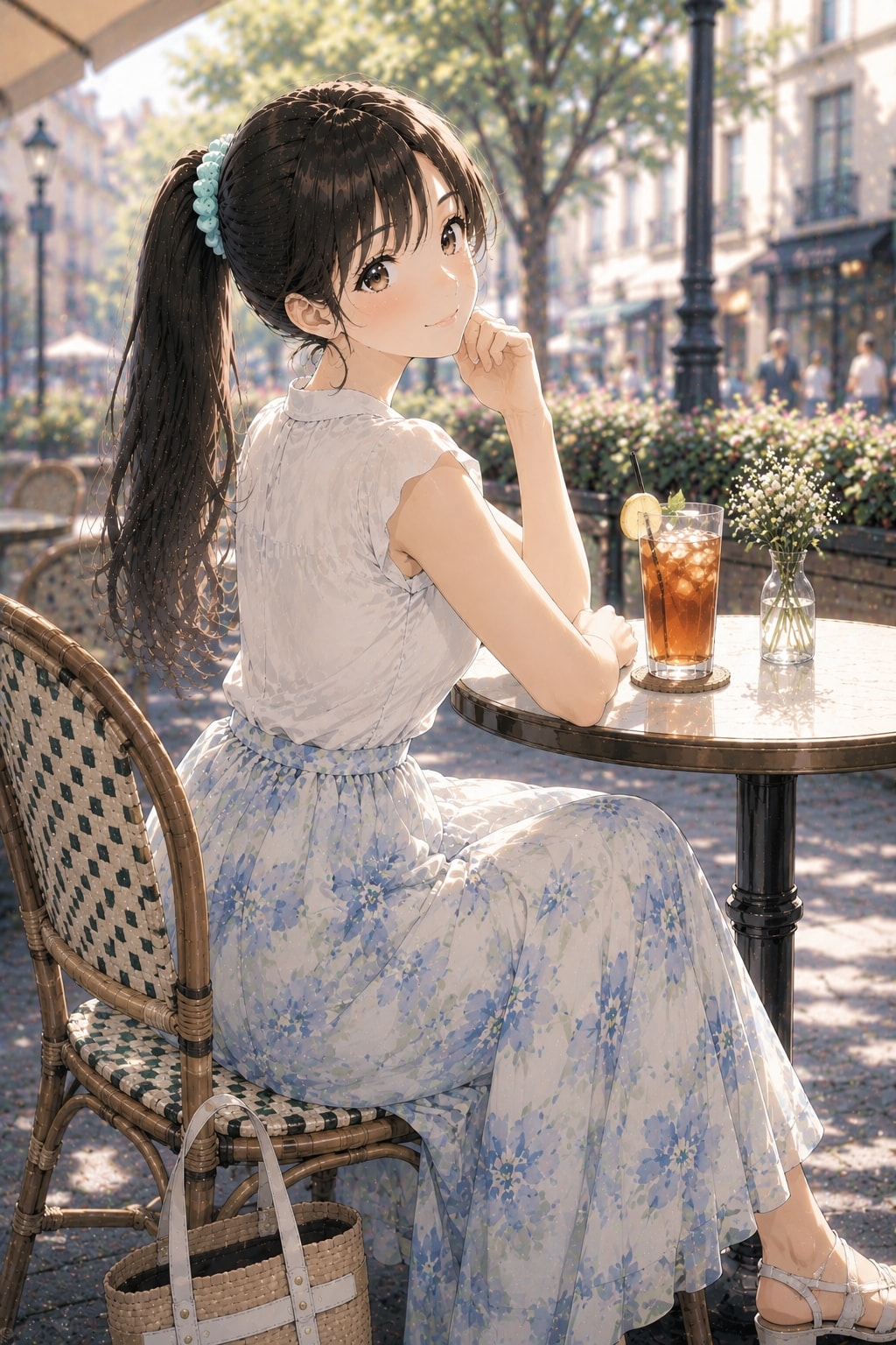 花柄ロングスカート