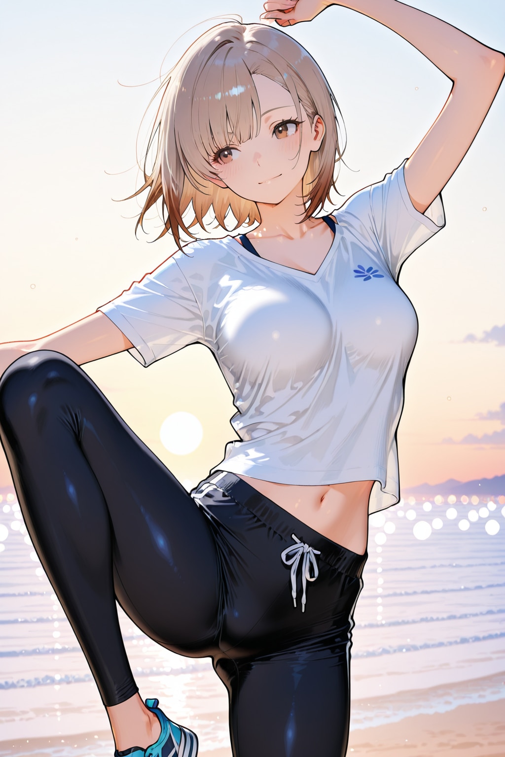 レギンス＋black compression shorts①