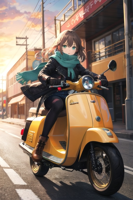 スクーター好き彼女 | の人気AIイラスト・グラビア