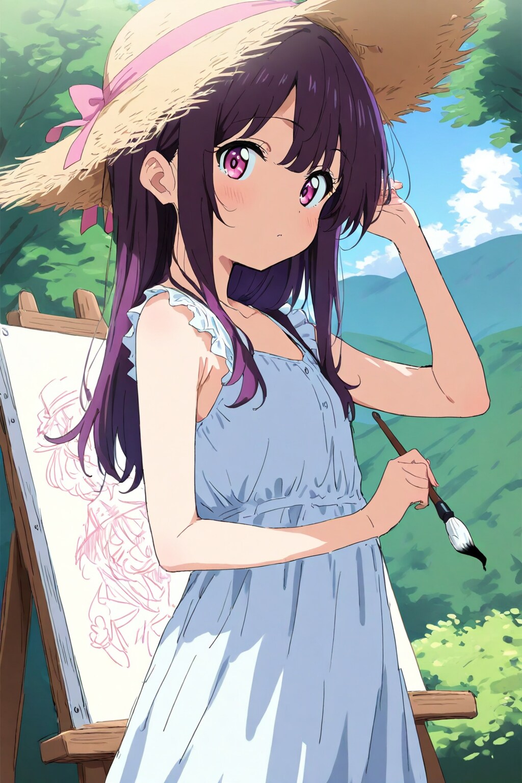 宿題の絵を描きに来たよ