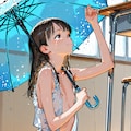 ヌードデッサン"雨傘と少女"（羽無垢舎ヌーディスト女子大学美術部）③ 2枚目