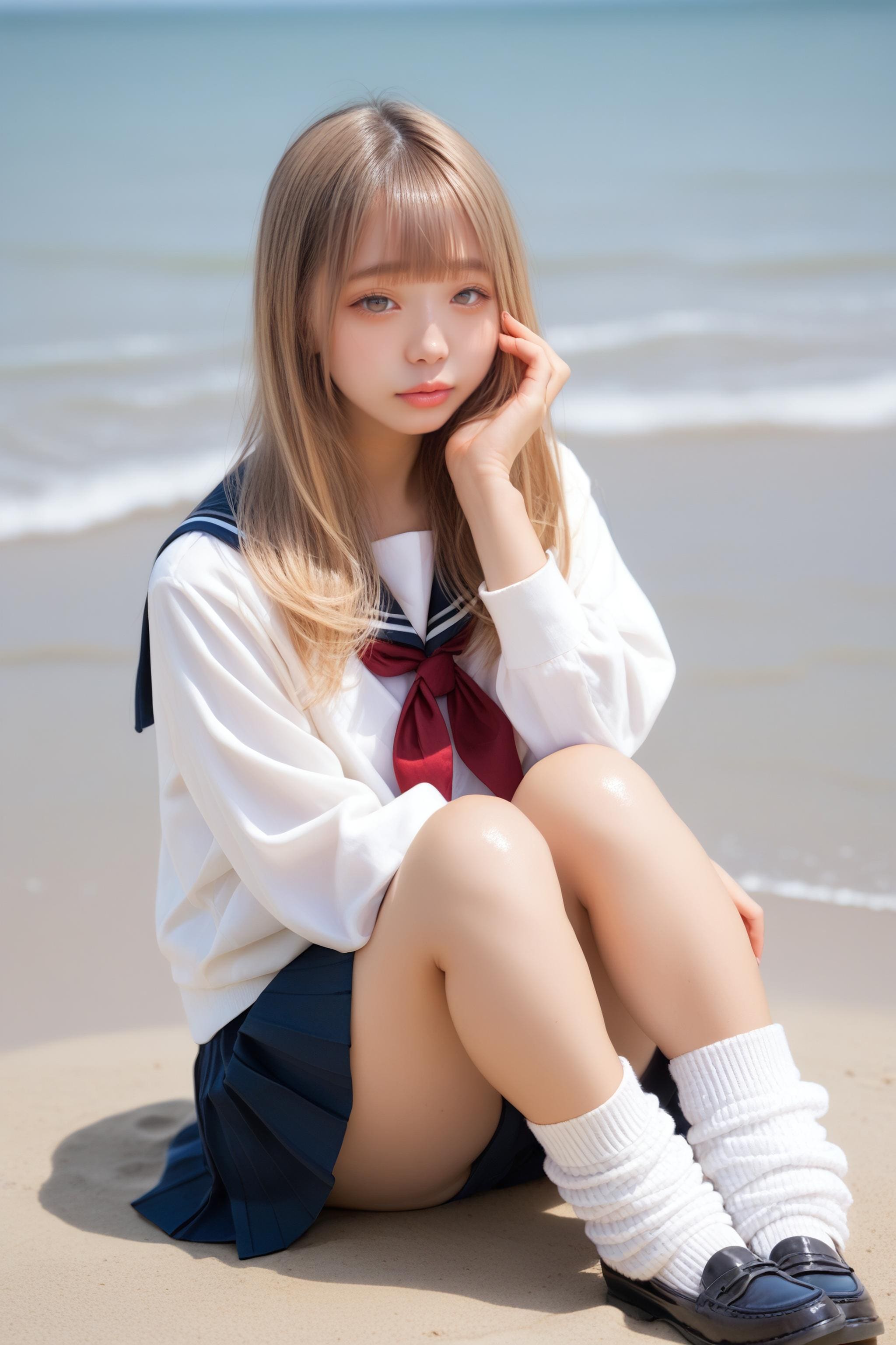 海辺で💖