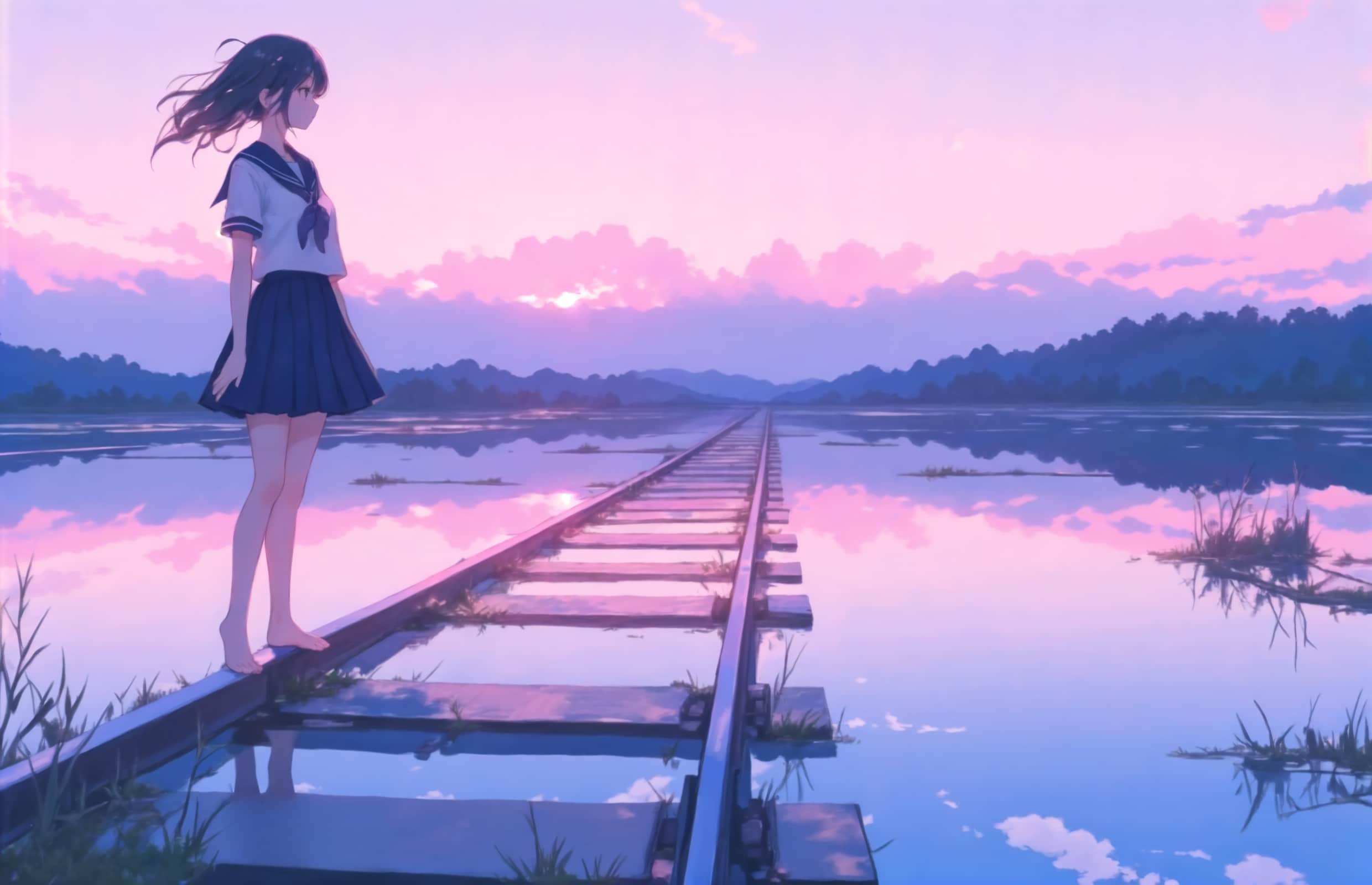 レールの先に | の人気AIイラスト・グラビア