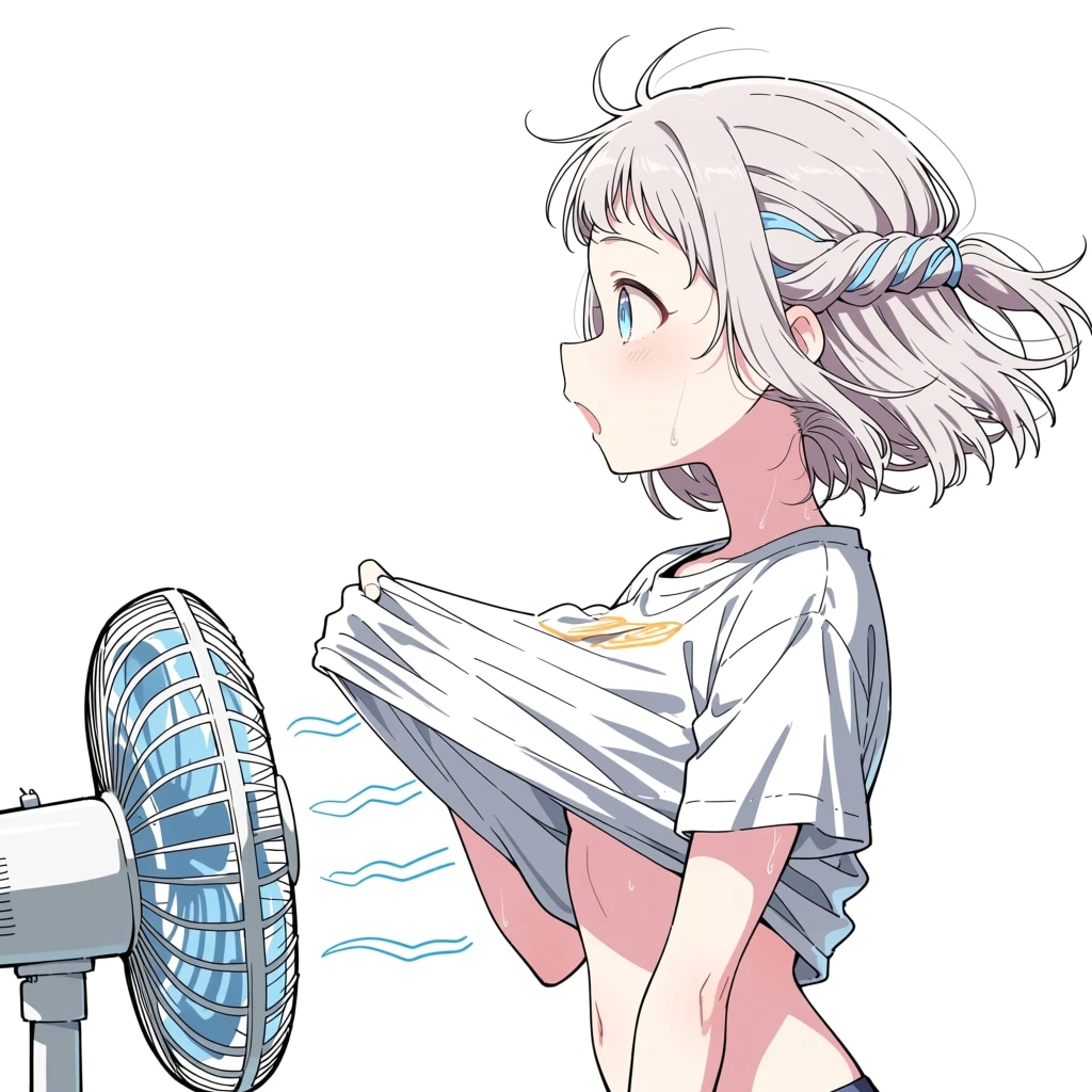急に夏になったので扇風機を回す