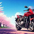 バイクと桜 2枚目
