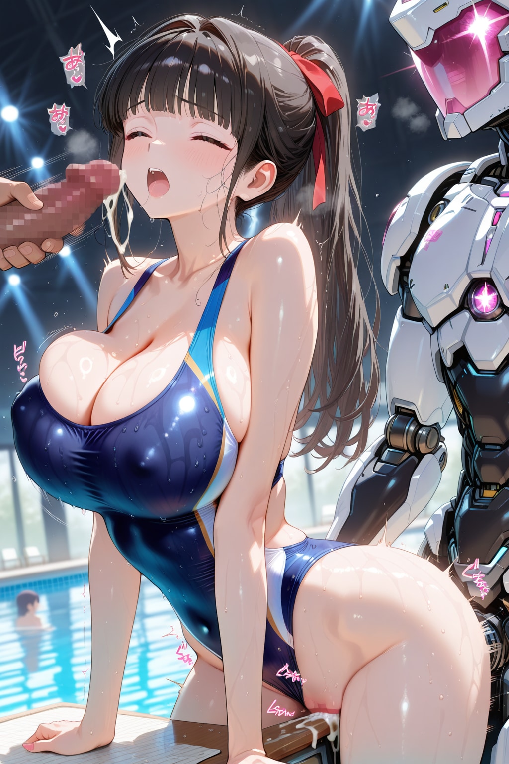 (WHOLE生成）機械強化おち〇ぽ＆対！悪のハイレグ美少女用💕角オナ専用机でハイレグ女戦闘員に国営悪の組織対策部隊完勝！勝利のザーメン😍💕
