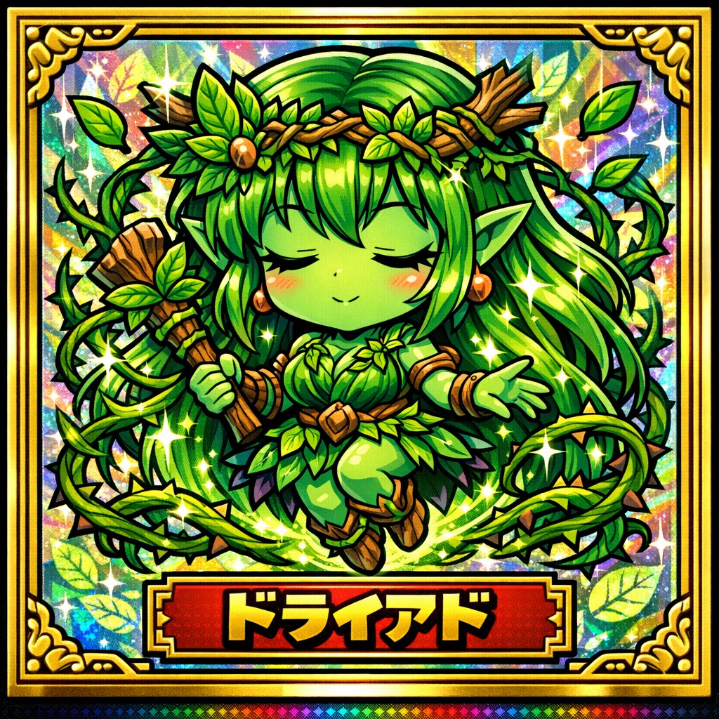 ビックリマンシール風のドライアドちゃん