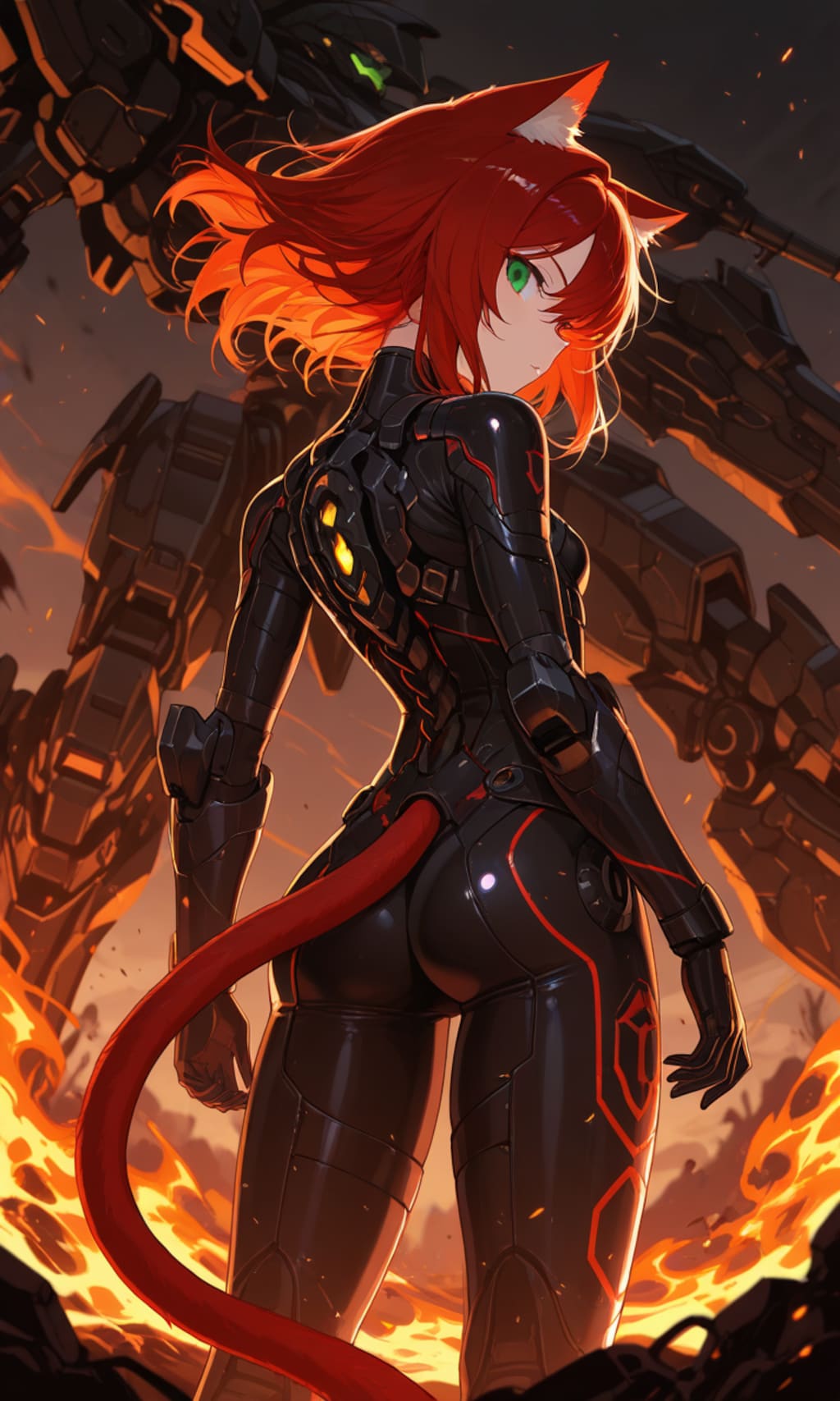 猫耳少女と巨大ロボット