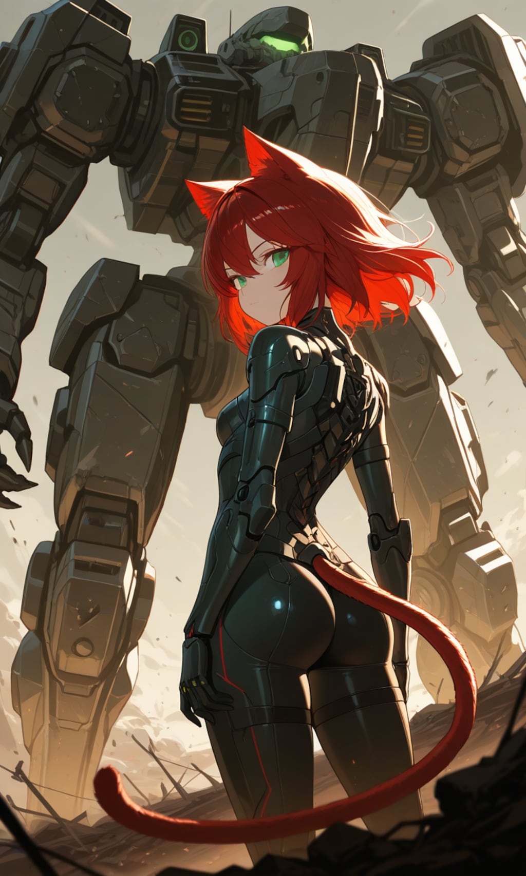 猫耳少女と巨大ロボット