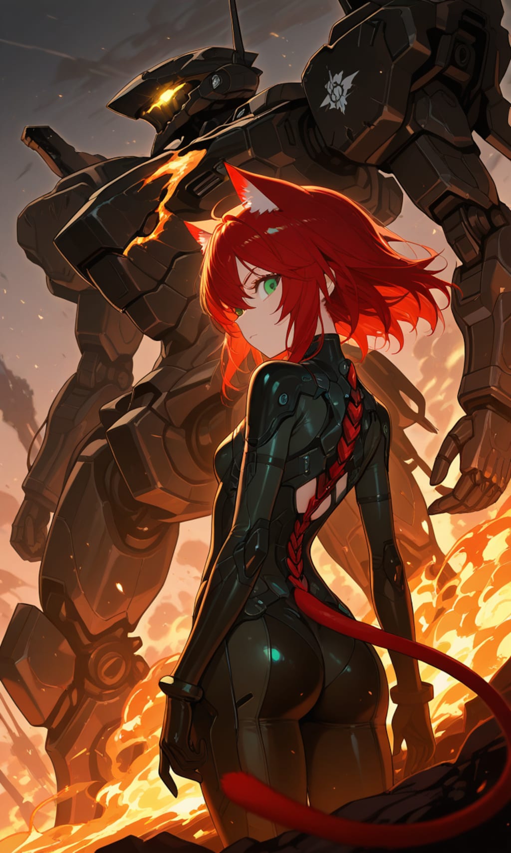 猫耳少女と巨大ロボット