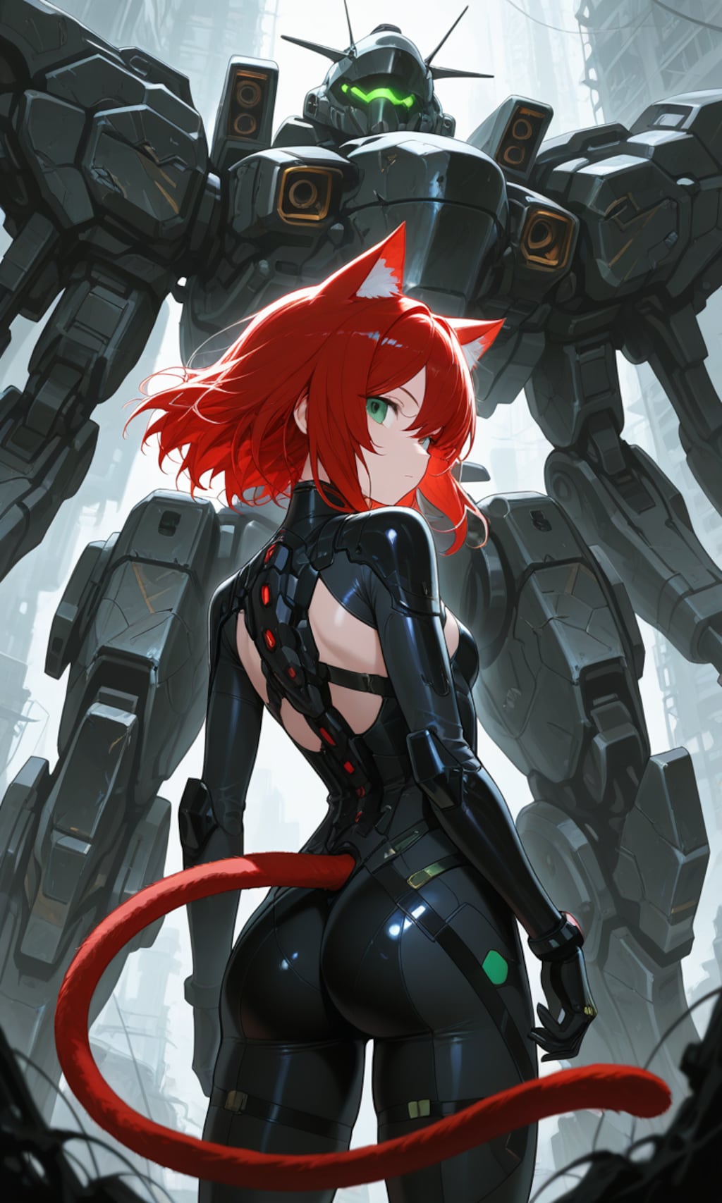 猫耳少女と巨大ロボット