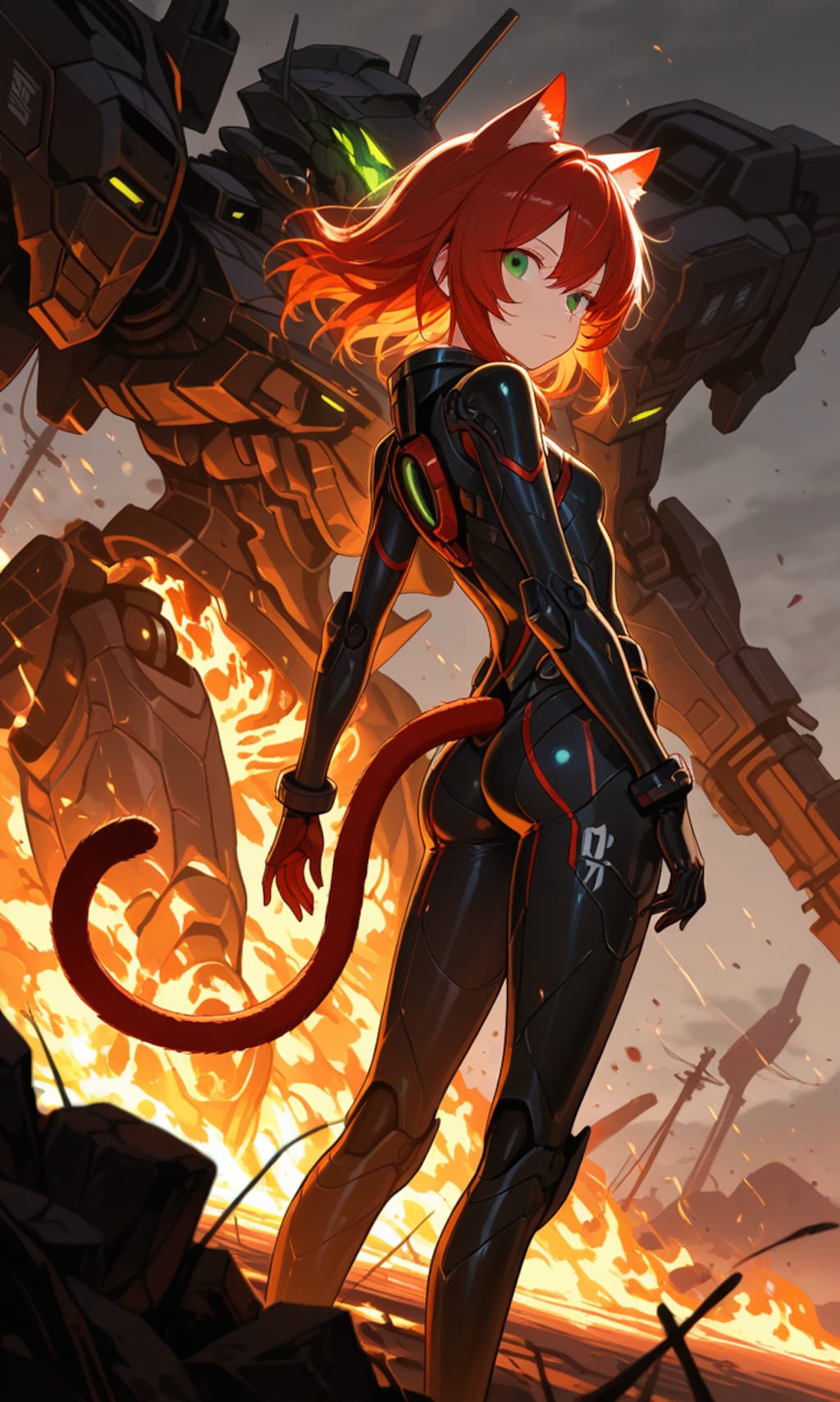 猫耳少女と巨大ロボット