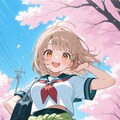 桜並木とクラスメイト 4枚目