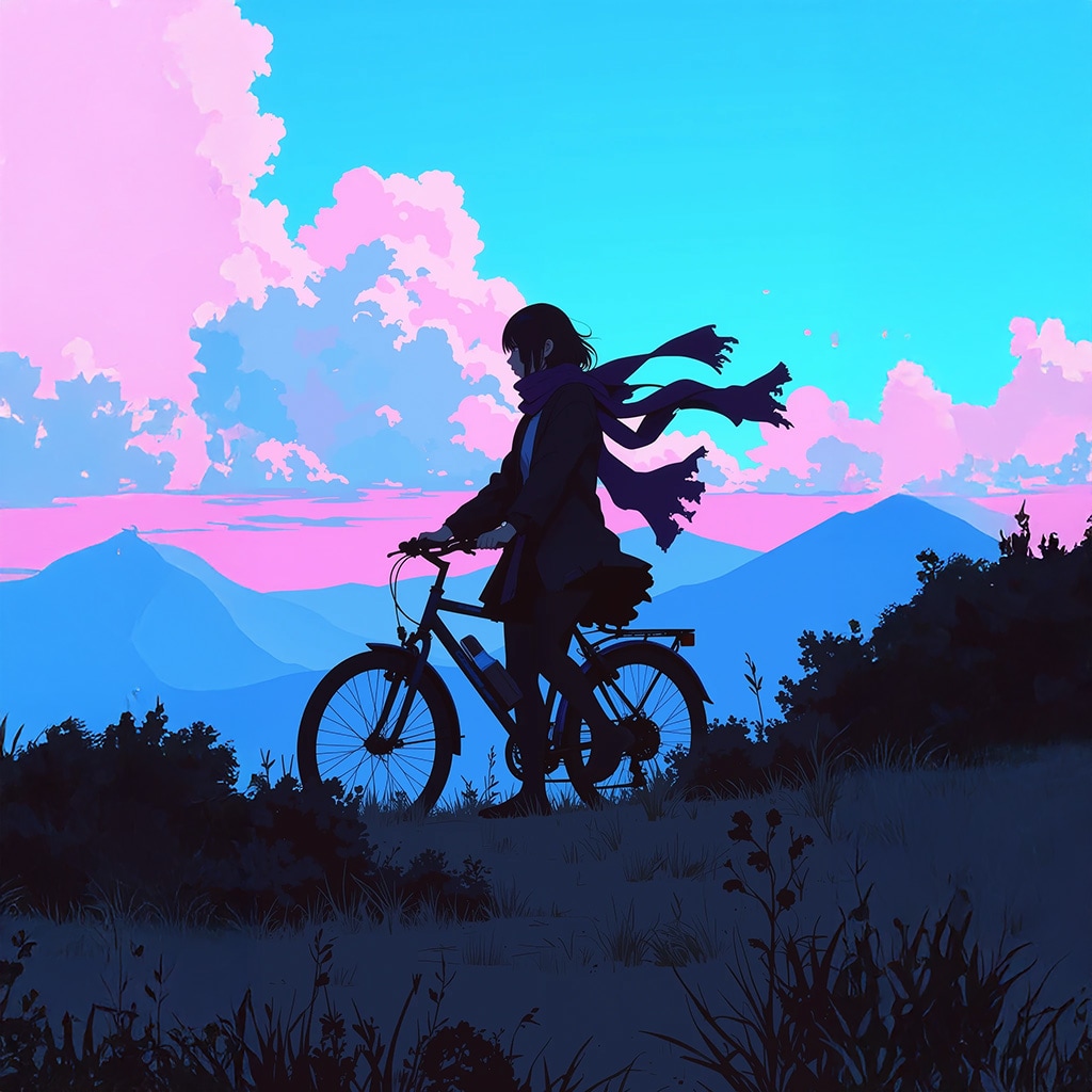 朝焼けサイクリング♀