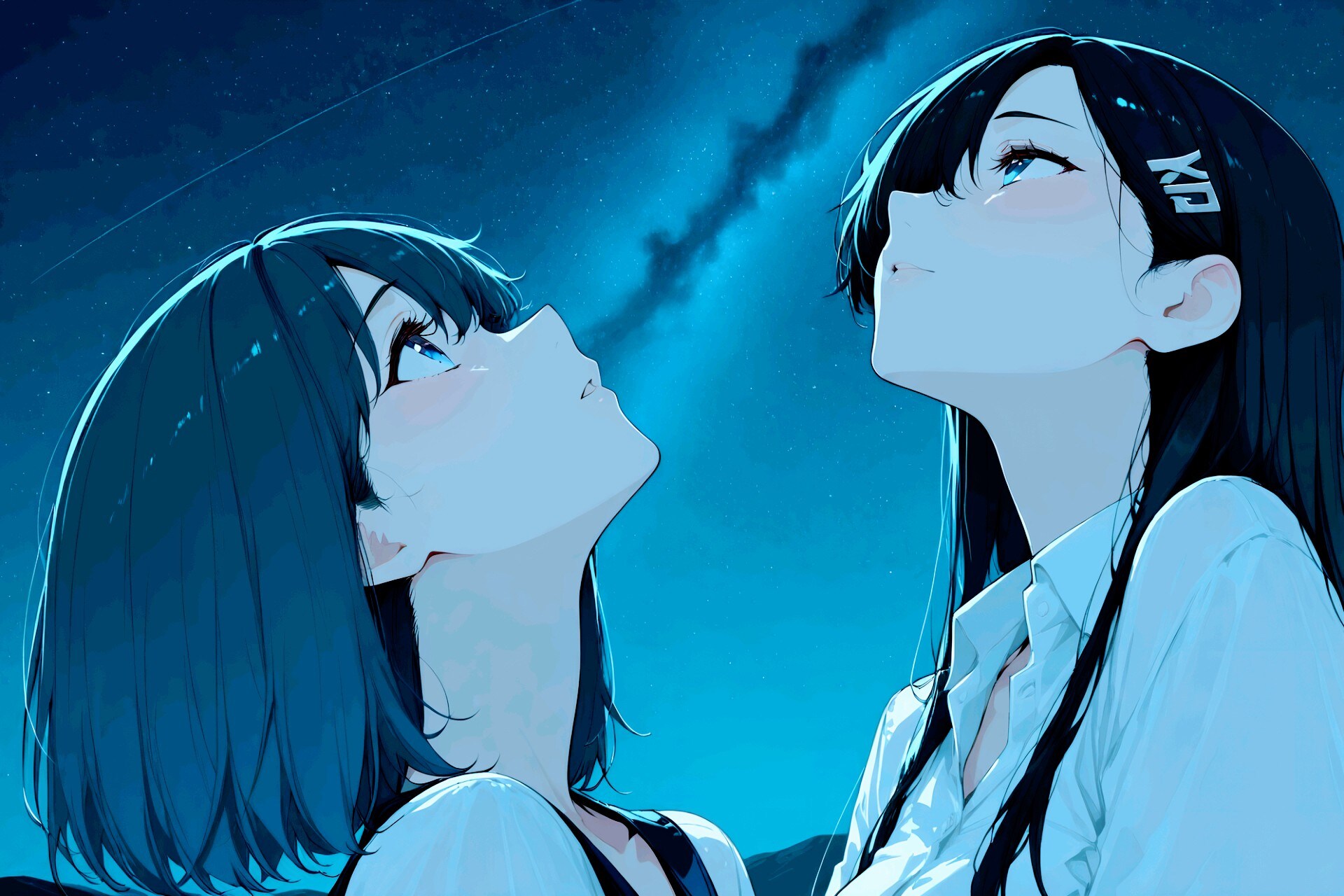星を見上げる