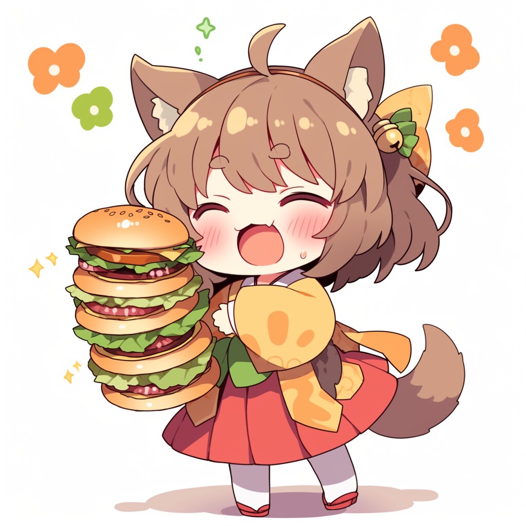 ハンバーガー食べるにゃ🍔