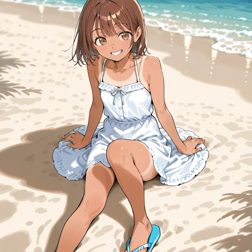 清瀬こむぎとビーチサンダル