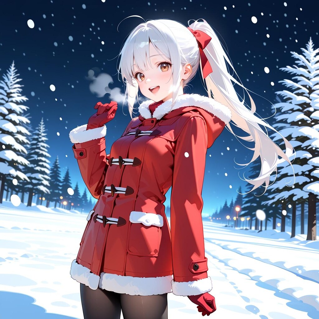 雪ぃー！きれーぃ！