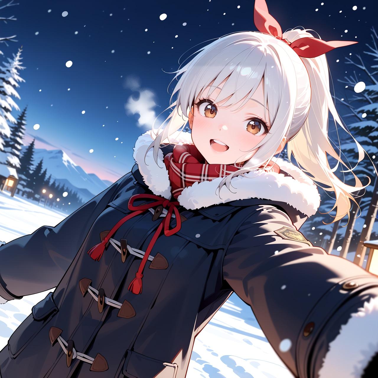 雪ぃー！きれーぃ！