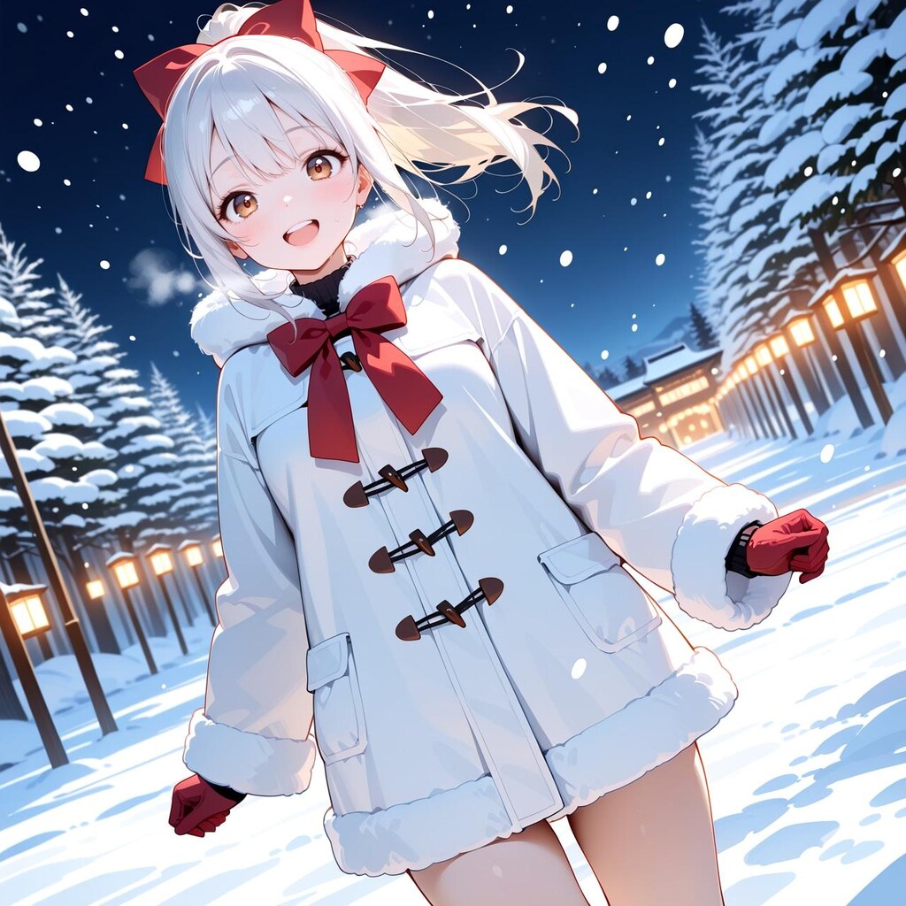 雪ぃー！きれーぃ！