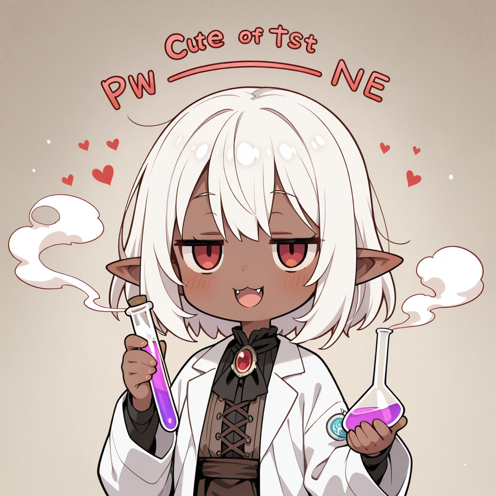 研究中のダークエルフさん