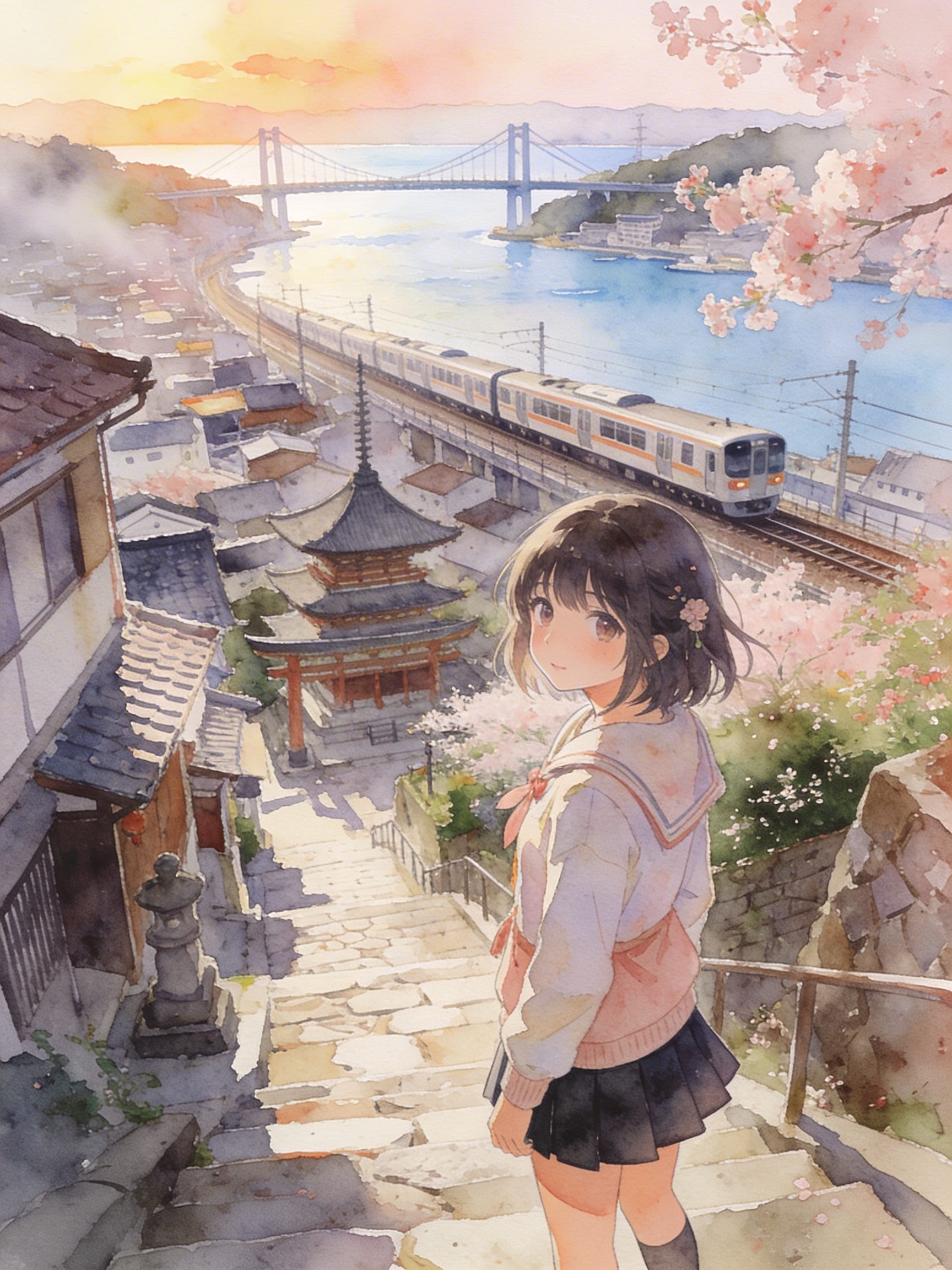 海の見える街77 | の人気AIイラスト・グラビア
