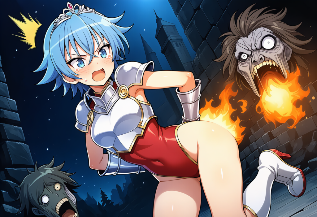 ゾンビと戦ってピンチなエルザ姫　修正版