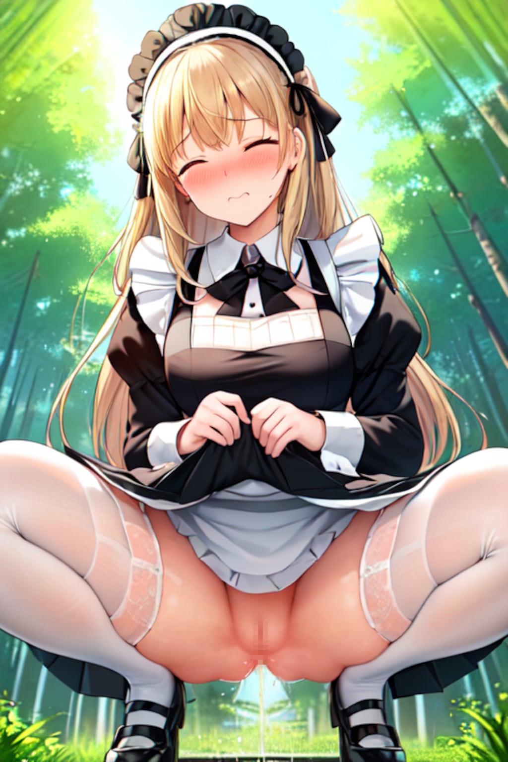 野ションする金髪メイド