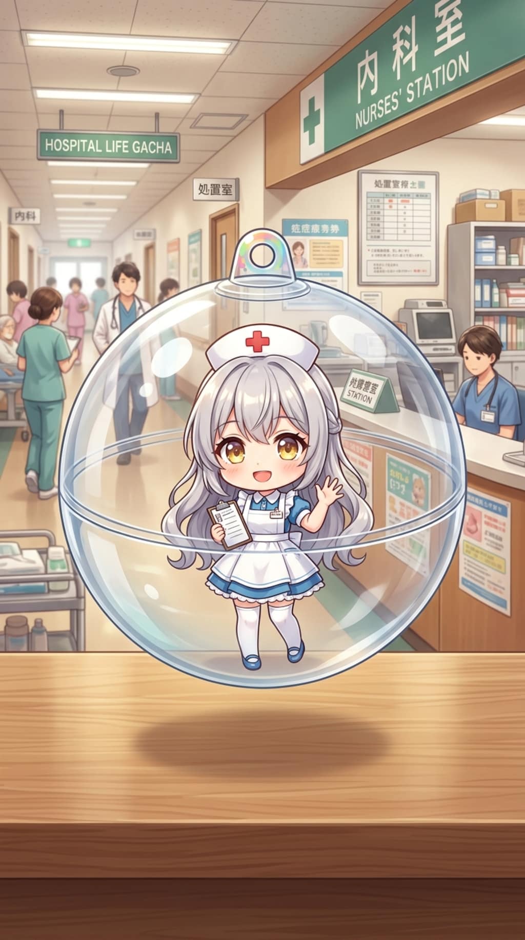 ナース服姿のBUTTERちゃんをカプセルに入れたよ