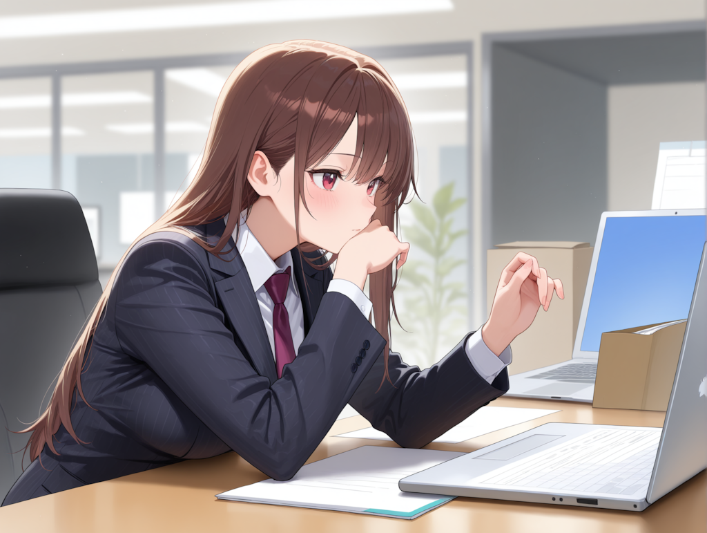 企画書を読む桐島さん